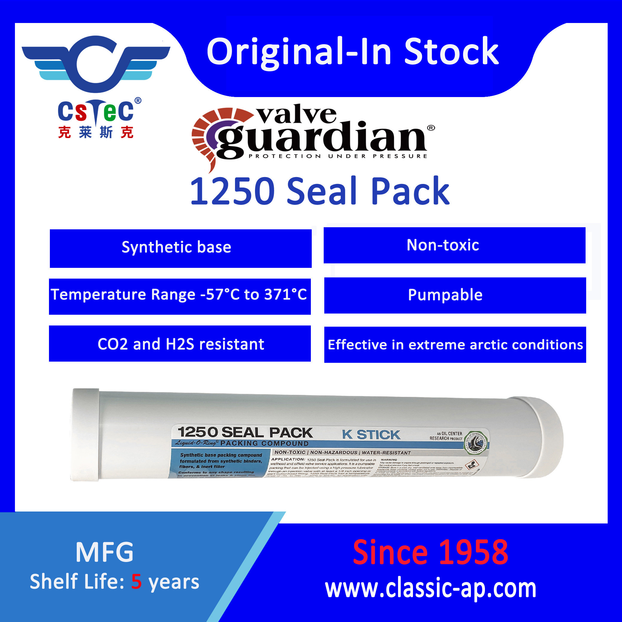 Valve Guardian 1250 Seal Pack Packing Compound